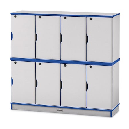 Jonti-Craft Rainbow Accents Stacking Lockable Lockers, Double Stack, Blue 4696JC003